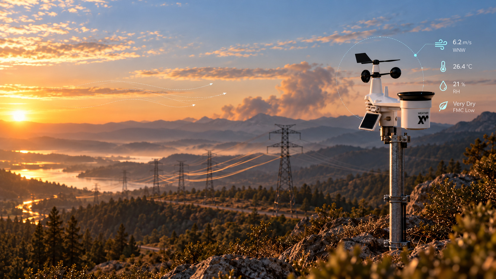 Weather station deployed along a power transmission corridor in Portugal